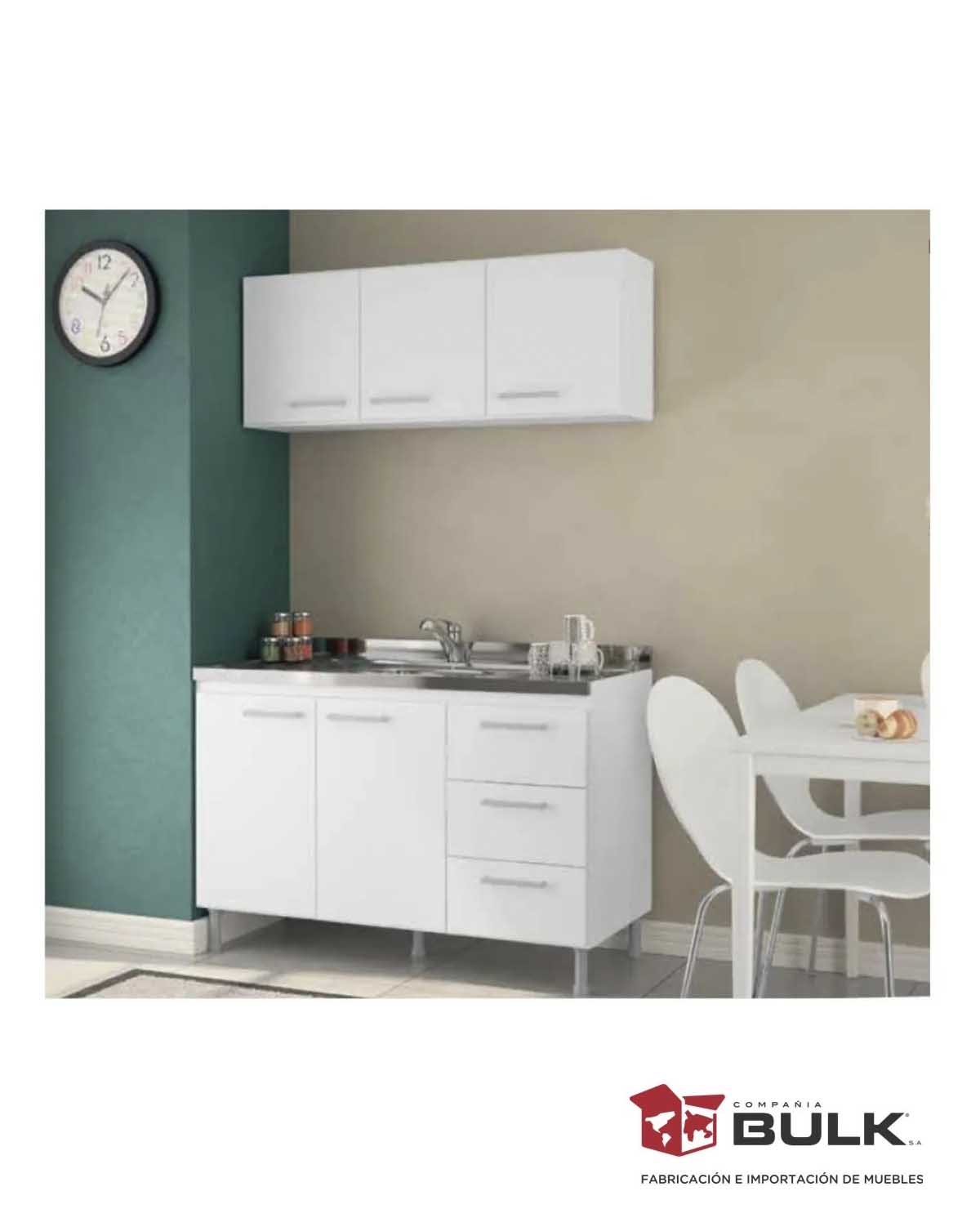 Set Cocina-Alacena + Mesada Acero Inoxidable + Bajo Mesada  Bulk
